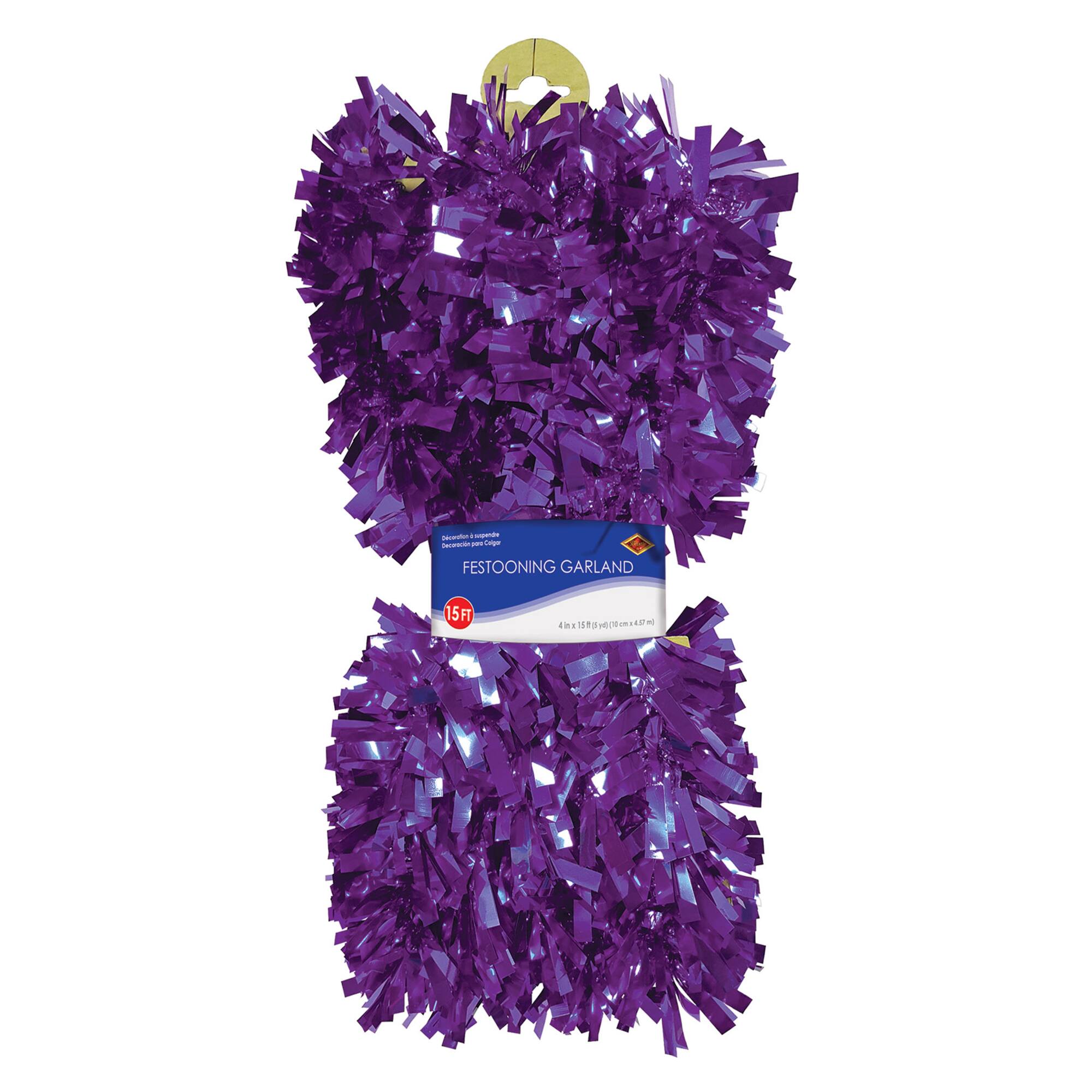 Beistle 15ft. Purple 6-Ply Metallic Festooning Garland